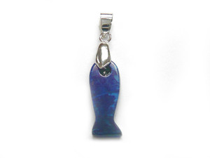 22mm Lapis Howlite Fish Pendant [y501d]