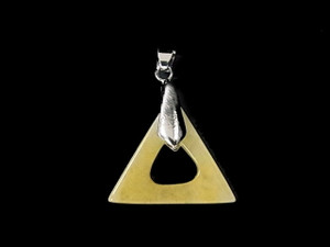30mm Yellow Jade Triangular Hoop Pendant [y107f]