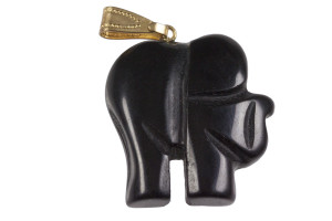 24x28mm Black Onyx Elephant Pendant [y107a]
