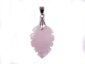 18x25mm Rose Quartz Leaf Pendant [y100m]