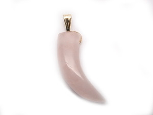 35mm Rose Quartz Horn Pendant [y103n]
