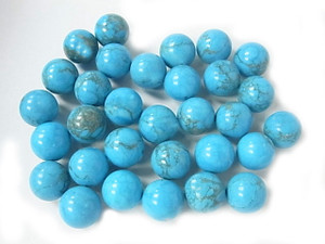 7mm Turquoise Howlite No Hole Ball 10pcs. [y751b]
