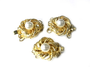 14K Gold Plated 20mm 3-4 Row Clasp [y111n]