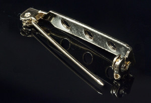 5x32mm Brass Gold Plated Pin Back Finding 5pcs. [y525a]