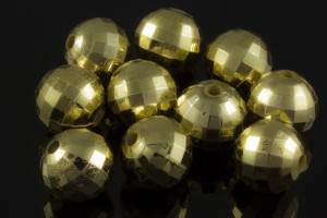 12mm Gold Plated Plastic Faceted Beads About 25pcs. [y688a]