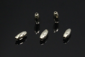 4x12mm Silver Plated Plastic Rice Beads 40pcs [y518d]