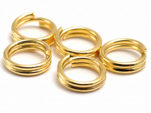 6mm Gold Plated Twin Ring 30pcs. [y360d]