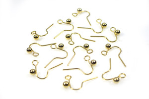 10x16mm Copper 14K Gold Plated Ball Earwire With Drop 20pcs. [y367c]
