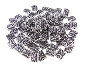 9x7x4mm Silver Plated Plastic Carved Beads 40pcs [y510b]