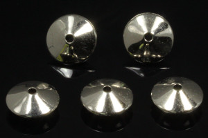 6x7mm Corrugated Plastic Bicone Silver Plated Beads About 25pcs. [y519a]