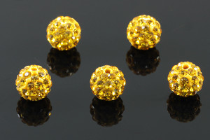8mm Disco Pave Topaz Crystal Beads 5pcs. [y404b]