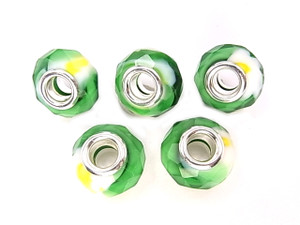 10x14mm Mix Green Crystal Faceted European Beads 1ps. [y416c]