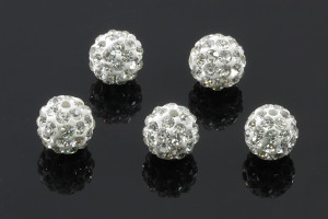8mm Disco Pave Crystal Beads 5pcs. [y405c]