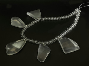 40-45mm Crystal Free Size Nugget beads 15.5" synthetic [y596an]