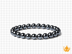 6mm Hematite Elastic Bracelet 7.5" synthetic [b2a21]