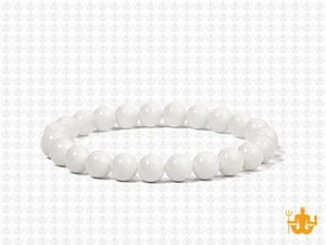 6mm White Obsidian Elastic Bracelet 7.5" Natural Dyed [b2b98]