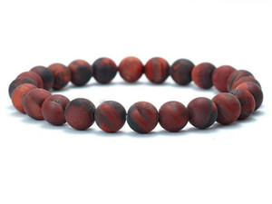 6mm Red Tiger Eye Elastic Bracelet 7.5" heated [b2g3r]
