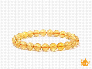 6mm Citrine Crystal Elastic Bracelet 7.5" natural [b2r7]