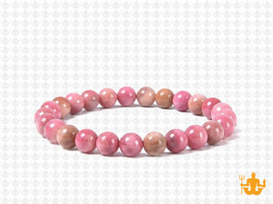 6mm Pink Rhodonite Elastic Bracelet 7.5" natural [b2r15]