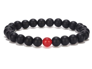 6mm Onyx Obsidian Elastic Bracelet 7.5" [b2b65r]