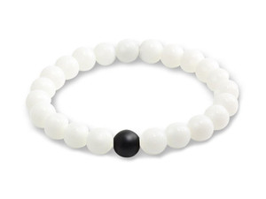6mm White Jade Elastic Bracelet 7.5" natural [b2b40k]