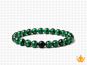 6mm Green Malachite Elastic Bracelet 7.5" synthetic [b2r37k]