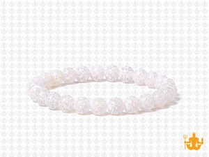 6mm White Spider Agate Elastic Bracelet 7.5" natural [b2f31w]