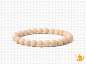 6mm Matte River Fossil Elastic Bracelet 7.5" natural [b2c34m]