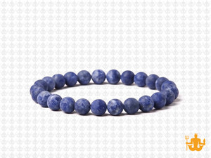 6mm Matte Dark Sodalite Elastic Bracelet 7.5" natural [b2r25m]