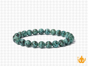 6mm Matte Africa Turquoise Elastic Bracelet 7.5" natural [b2r65m]