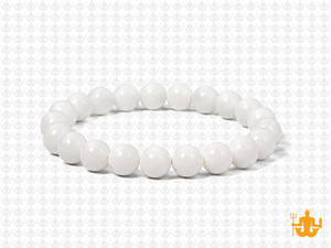 8mm White Obsidian Elastic Bracelet 7.5" dyed [b3b98]