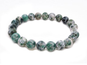 8mm Tree Agate Elastic Bracelet 7.5" natural [b3a23m]
