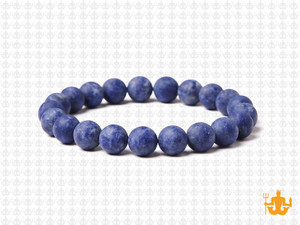 8mm Matte Dark Sodalite Elastic Bracelet 7.5" natural [b3r25m]