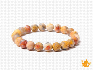 8mm Matte Crazy Lace Agate Elastic Bracelet 7.5" natural [b3r28m]
