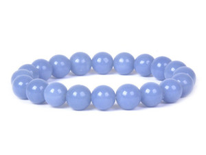 4mm Aquamarine Elastic Bracelet 7.5" dyed quartz [b1r75]