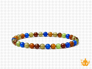 4mm Mix Dark Quartz Elastic Bracelet 7.5" synthetic [b1x11]
