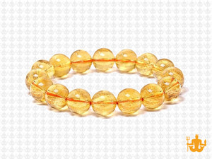 10mm Citrine Crystal Elastic Bracelet 7.5" natural [b4r7]