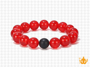 10mm Red Agate Elastic Bracelet 7.5" heated [b4f10k]