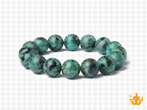 10mm Matte Africa Turquoise Elastic Bracelet 7.5" natural [b4r65m]