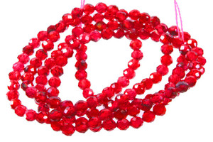 3mm Red Crystal Glass Faceted Beads 15.5" 140-150pcs. [u23r]