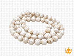 6mm White Magnesite Round Beads 15.5" [6tw]
