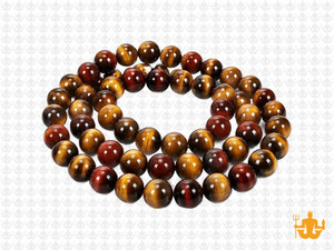 6mm Golden & Red Tiger Eye Round Beads 15.5" heated [6g3s]