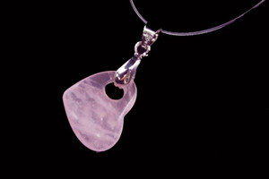 20mm Rose Quartz Heart Donut Pendant 1pc. [y933ap]