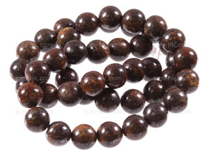 12mm Bronzite Round Beads 15.5" natural [12r72]
