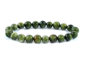 4mm Matte Nephrite Jade elastic Bracelet [b1a18m]