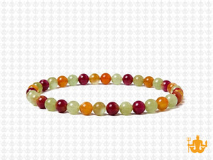 4mm Mix Jade Elastic Bracelet 7.5" dyed [b1s10]