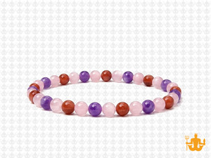 4mm Mix Agate & Jade Elastic Bracelet 7.5" dyed [b1s26]