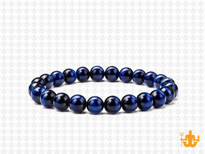 6mm Blue Tiger Eye Elastic Bracelet 7.5" dyed [b2g3l]