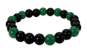 6mm Onyx + Aventurine Elastic Bracelet 7.5" [b2s36]