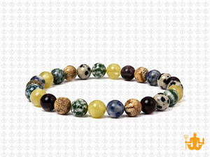 6mm Mix Gemstones Elastic Bracelet 7.5" [b2s37]